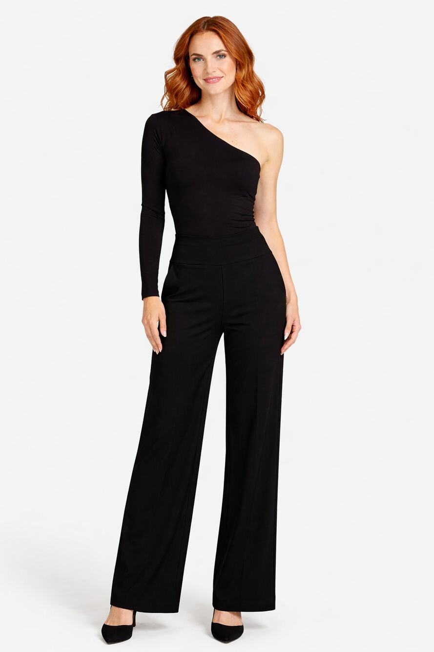 Kira Grace Emma One Sleeve Top Shirt Black Modal Womens Size Small New